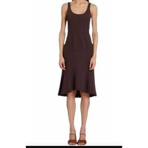 Amanda Uprichard‎ Campania Midi Dress Medium Cocoa Chocolate brown